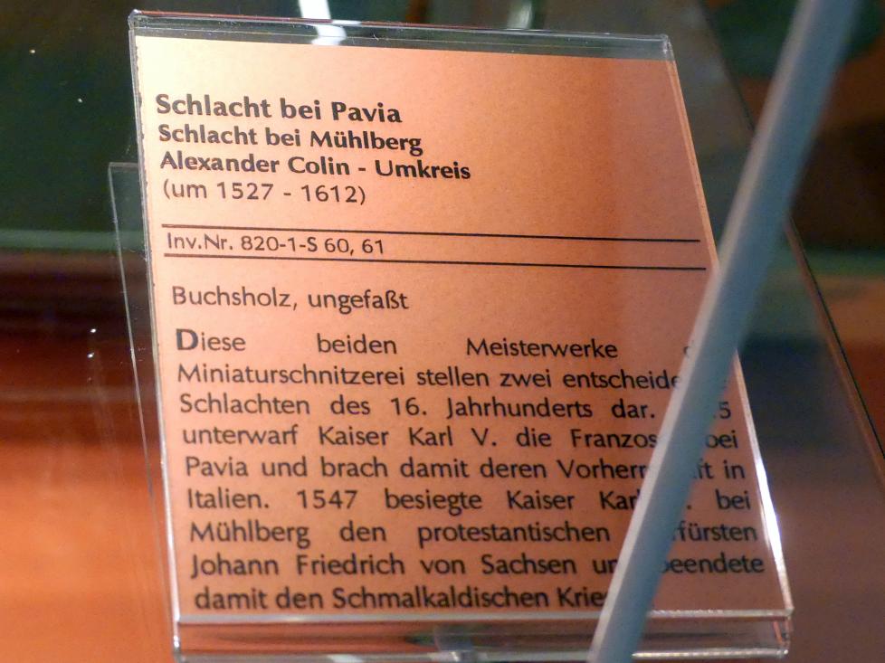 Alexander Colin (Umkreis) (Undatiert), Schlacht bei Pavia - Schlacht bei Mühlberg, Linz, Oberösterreichisches Landesmuseum, Renaissance und Manierismus, Undatiert, Bild 2/2