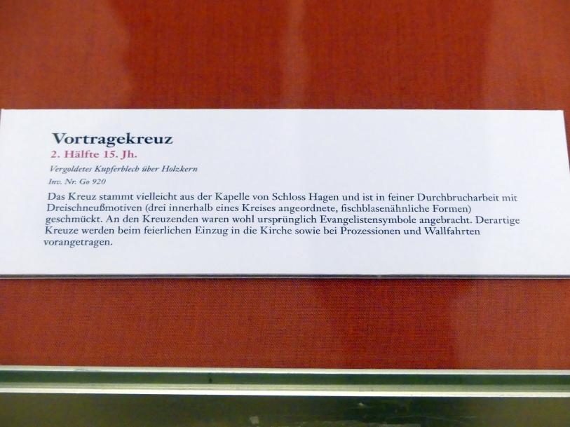 Vortragekreuz, Linz, Schloss Hagen, jetzt Linz, Oberösterreichisches Landesmuseum, Die Kunst der Donauschule, 2. Hälfte 15. Jhd., Bild 3/3