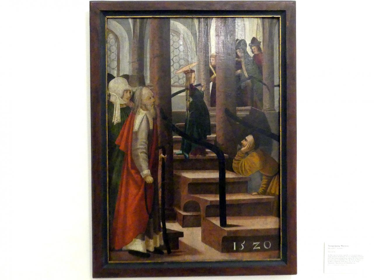 Meister R. L. (1520), Tempelgang Mariens, Linz, Oberösterreichisches Landesmuseum, Die Kunst der Donauschule, 1520, Bild 1/2
