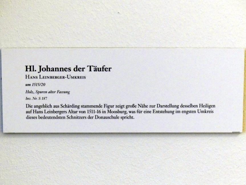 Hans Leinberger (Umkreis) (1515–1520), Hl. Johannes der Täufer, Linz, Oberösterreichisches Landesmuseum, Die Kunst der Donauschule, um 1515–1520, Bild 3/3