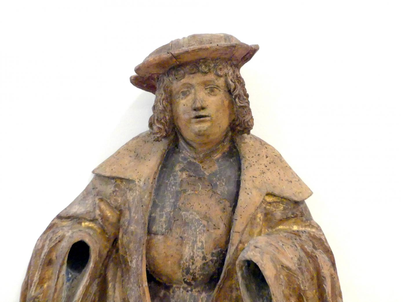 Sitzfigur eines Polheimers (?), Linz, Oberösterreichisches Landesmuseum, Die Kunst der Donauschule, um 1515–1520, Bild 2/3