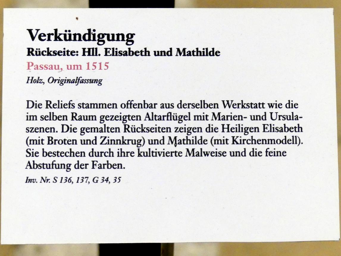 Verkündigung, Linz, Oberösterreichisches Landesmuseum, Die Kunst der Donauschule, um 1515, Bild 3/3