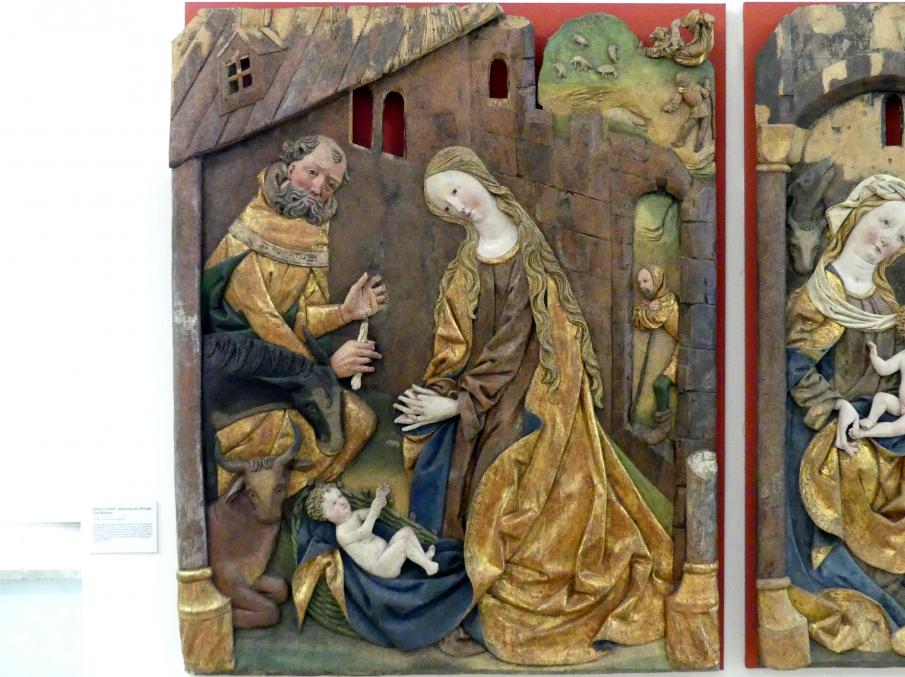 Geburt Christi, Anbetung der Könige, Tod Mariens, Eggendorf, Schloss Eggendorf, jetzt Linz, Oberösterreichisches Landesmuseum, Die Zeit der Schnitzaltäre, um 1500, Bild 2/5