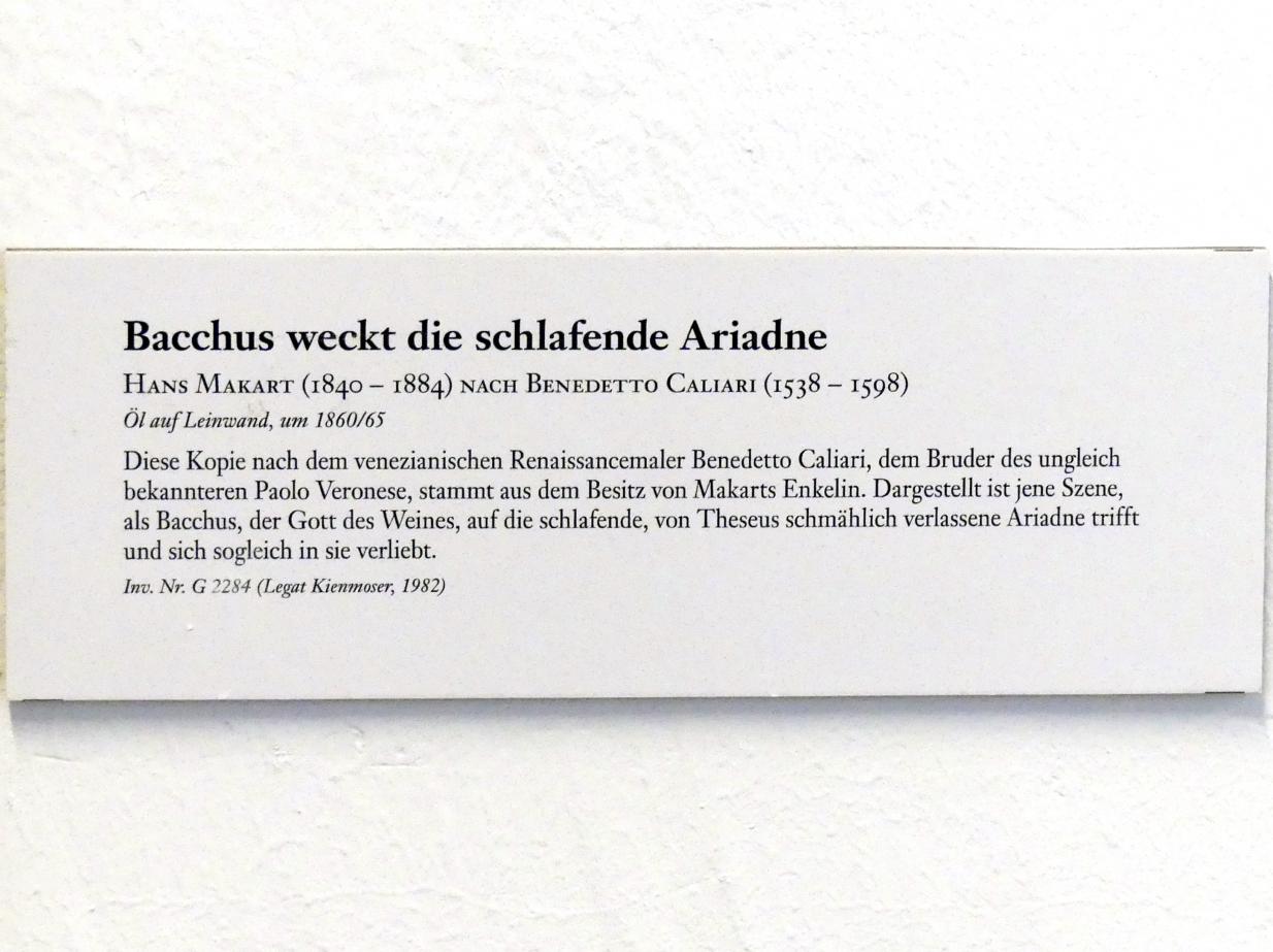 Hans Makart (1868–1883), Bacchus weckt die schlafende Ariadne, Linz, Oberösterreichisches Landesmuseum, Welt der Männer - Welt der Frauen, Undatiert, Bild 2/2