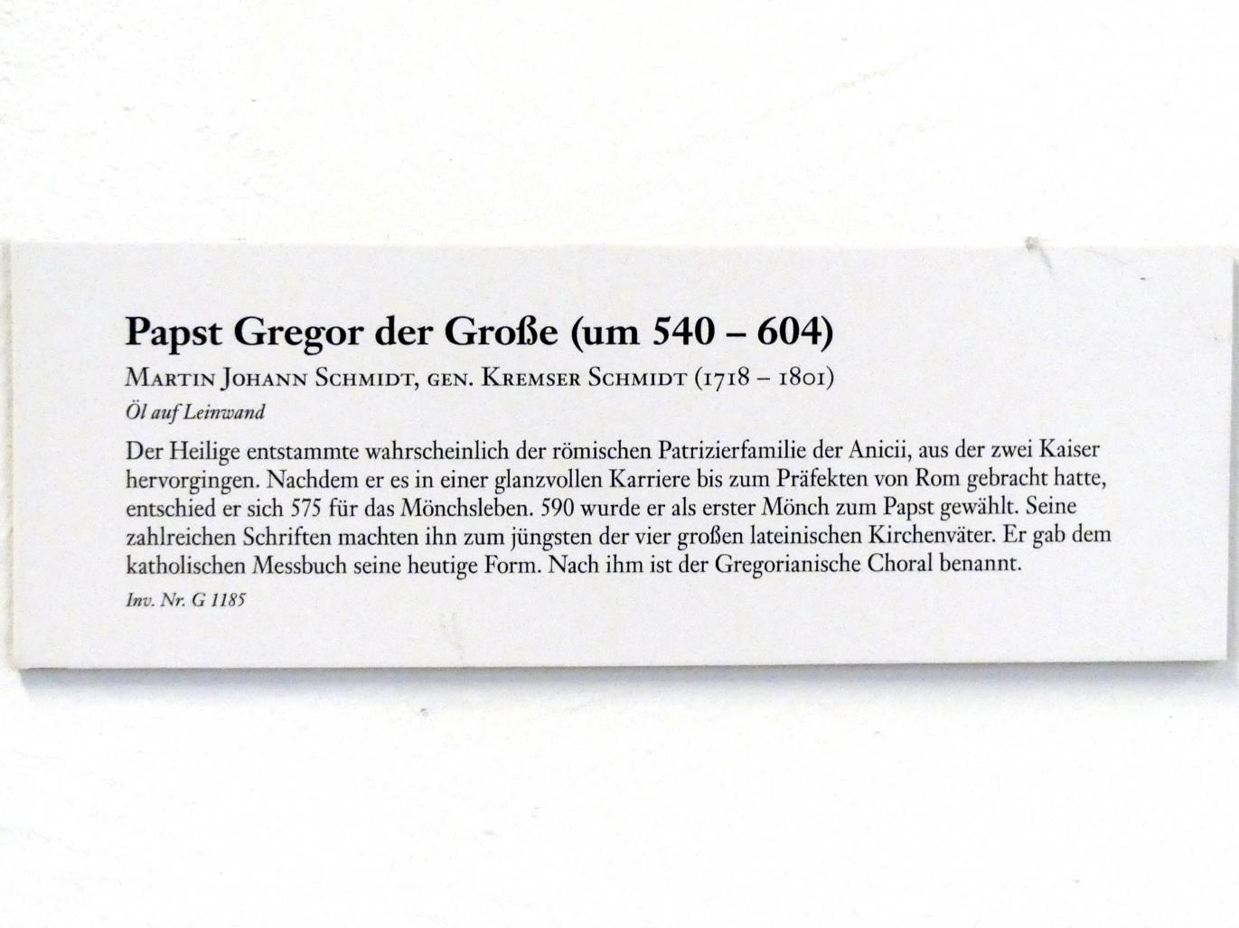 Martin Johann Schmidt (Kremser Schmidt) (1756–1790), Papst Gregor der Große (um 540-604), Linz, Oberösterreichisches Landesmuseum, Welt der Männer - Welt der Frauen, Undatiert, Bild 2/2