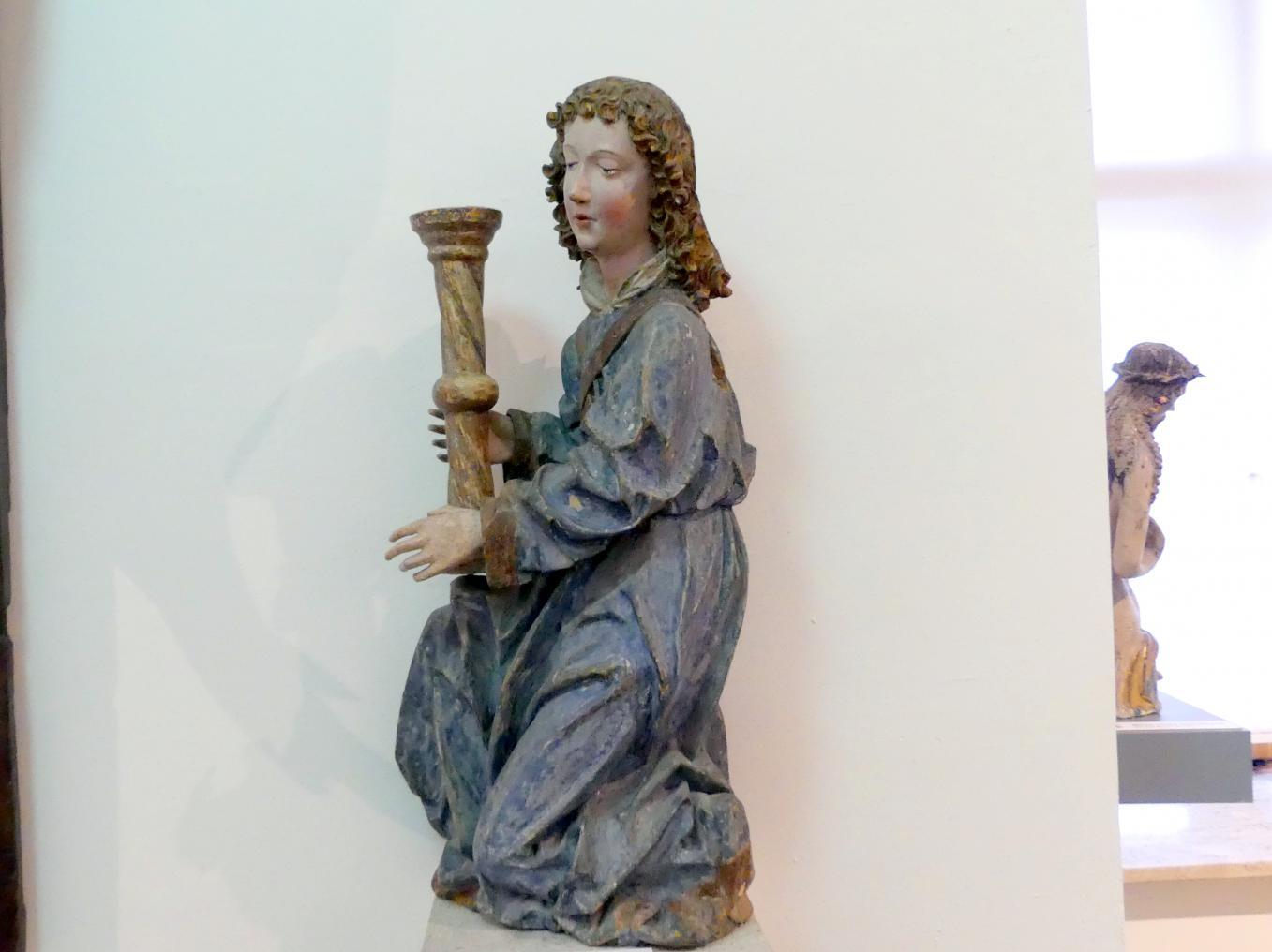 Leuchterengel, Bad Aussee, Filialkirche St. Leonhard, jetzt Linz, Oberösterreichisches Landesmuseum, Von der Romanik zur Spätgotik, um 1480–1490, Bild 3/6