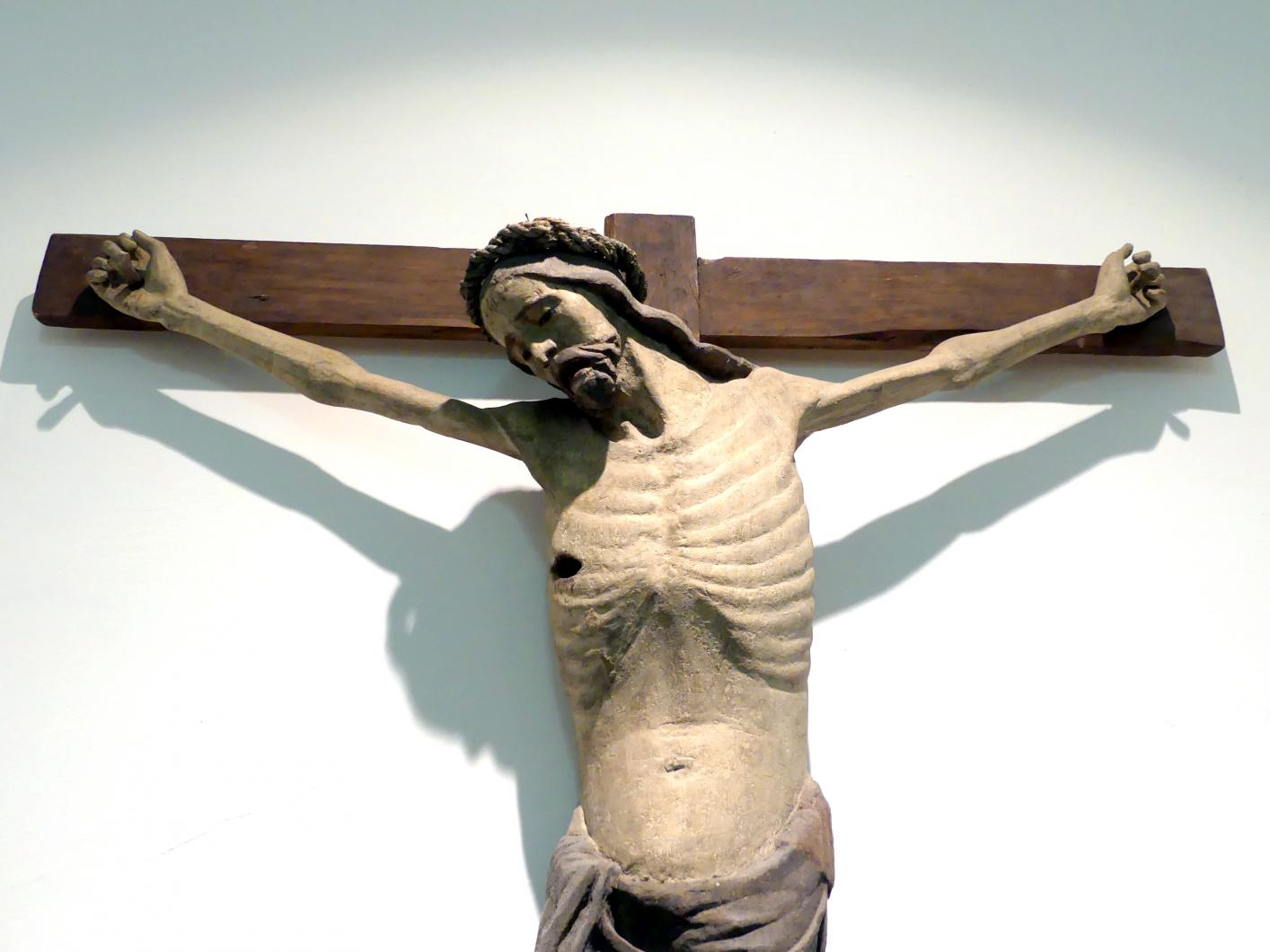 Kruzifix, Zwettl, Zisterzienserabtei, jetzt Linz, Oberösterreichisches Landesmuseum, Von der Romanik zur Spätgotik, 2. Drittel 14. Jhd., Bild 2/3