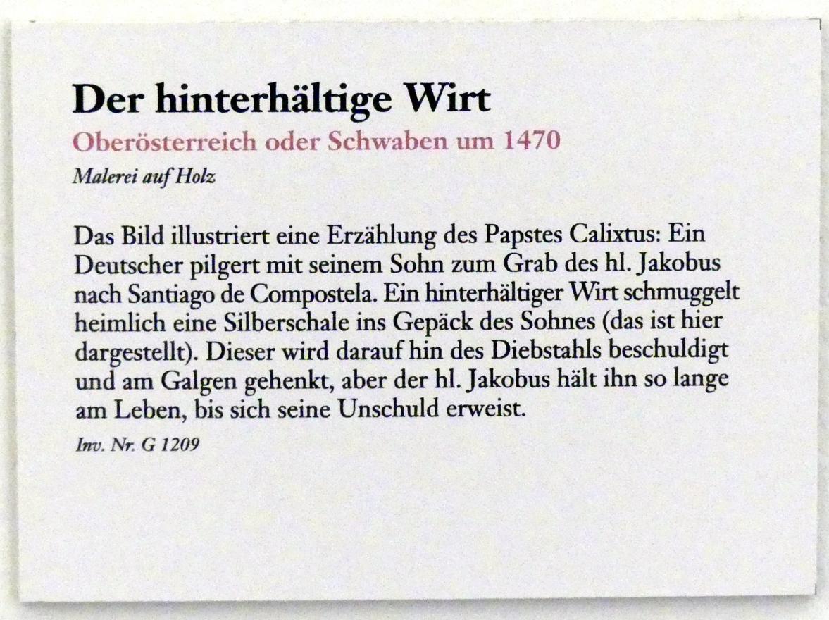 Der hinterhältige Wirt, Linz, Oberösterreichisches Landesmuseum, Blüte der Spätgotik, um 1470, Bild 2/2