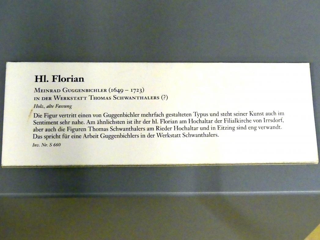 Johann Meinrad Guggenbichler (1685–1704), Hl. Florian, Linz, Oberösterreichisches Landesmuseum, Barocke Glaubenswelt, Undatiert, Bild 3/3