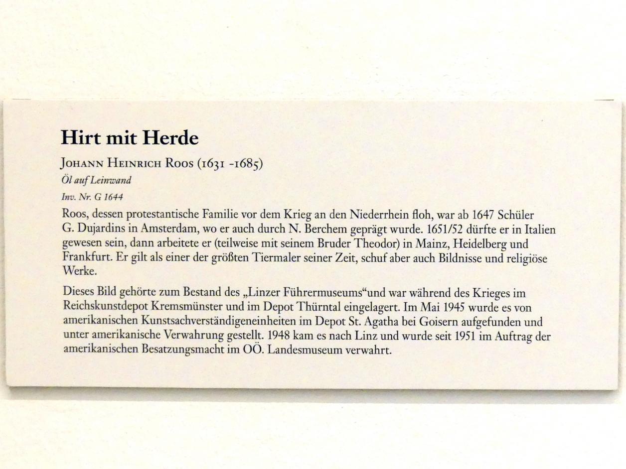 Johann Heinrich Roos (1660–1685), Hirt mit Herde, Linz, Oberösterreichisches Landesmuseum, Zurück zur Natur, Undatiert, Bild 2/2