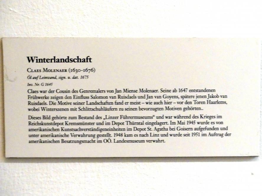 Nicolaes Molenaer (1659), Winterlandschaft, Linz, Oberösterreichisches Landesmuseum, Zurück zur Natur, Undatiert, Bild 2/2