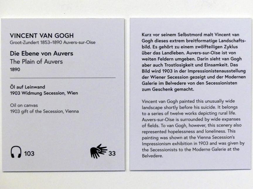 Vincent van Gogh (1882–1890), Die Ebene von Auvers, Wien, Museum Oberes Belvedere, Saal 1, 1890, Bild 2/2