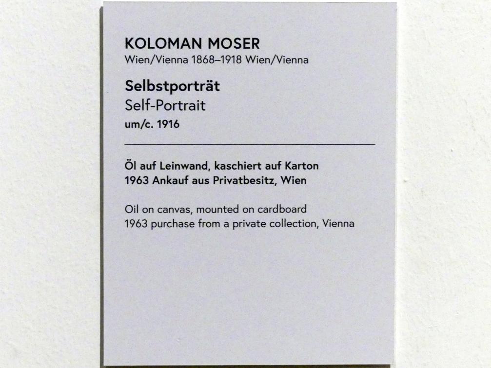 Koloman Moser (1907–1916), Selbstporträt, Wien, Museum Oberes Belvedere, Saal 3, um 1916, Bild 2/2