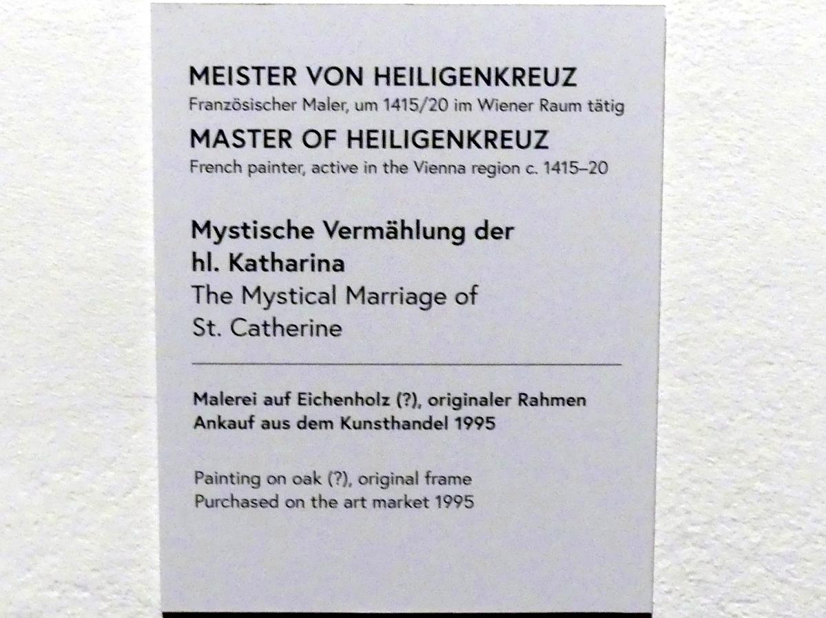 Meister von Heiligenkreuz (1417), Mystische Vermählung der hl. Katharina, Wien, Museum Oberes Belvedere, Saal 6, um 1415–1420, Bild 2/2