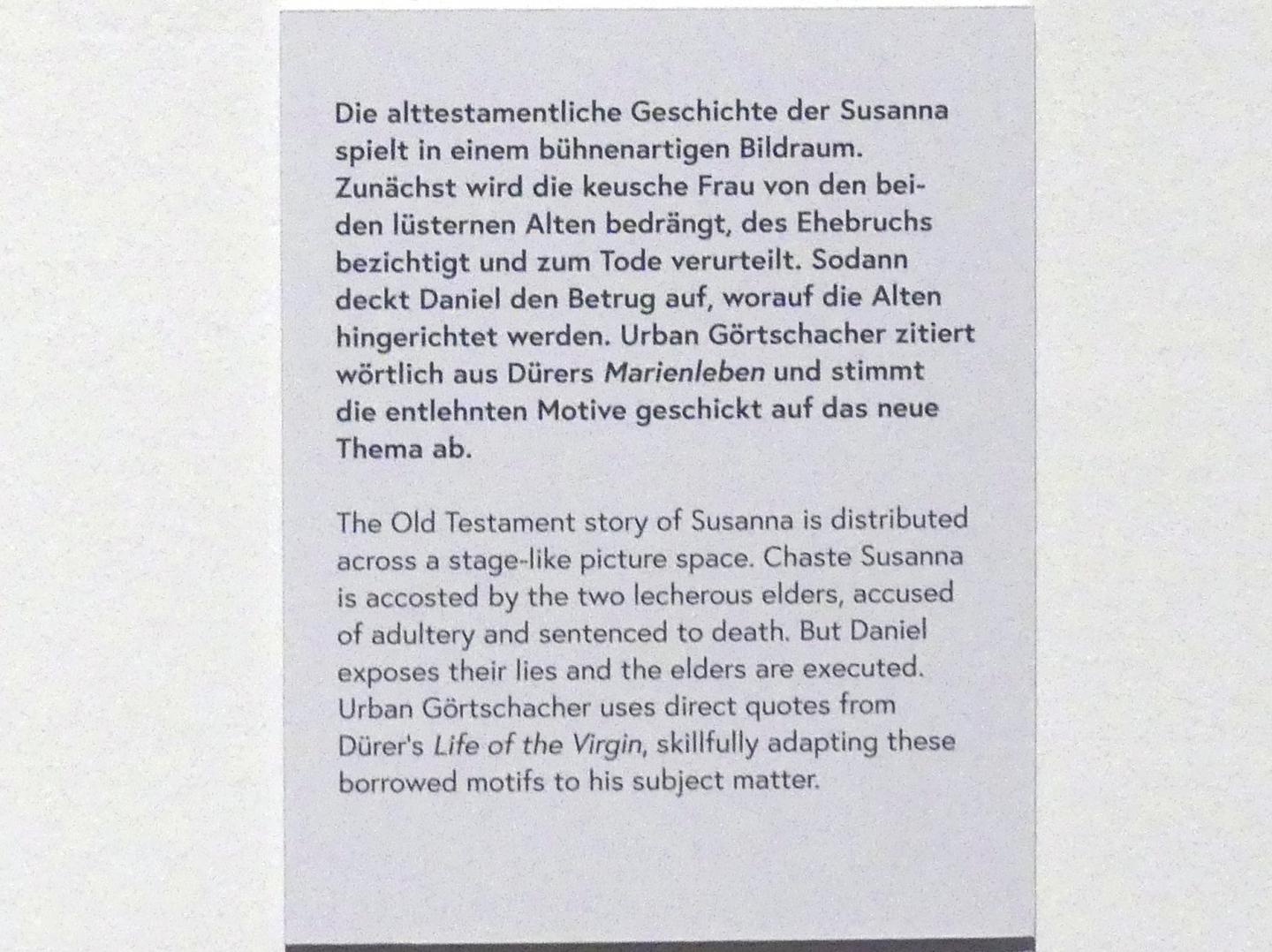 Urban Görtschacher (1520), Susannenlegende, Wien, Museum Oberes Belvedere, Saal 7, um 1520, Bild 3/3