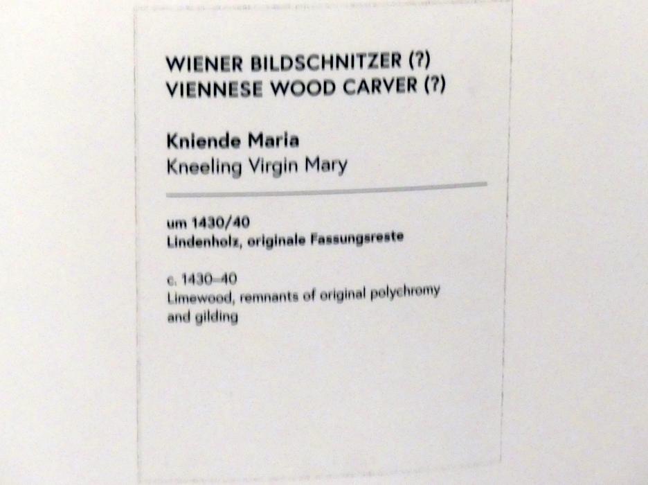 Kniende Maria, Wien, Museum Oberes Belvedere, Saal 8, um 1430–1440, Bild 5/5