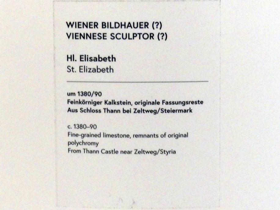 Hl. Elisabeth, Weißkirchen in Steiermark, Schloss Thann, jetzt Wien, Museum Oberes Belvedere, Saal 8, um 1380–1390, Bild 5/5