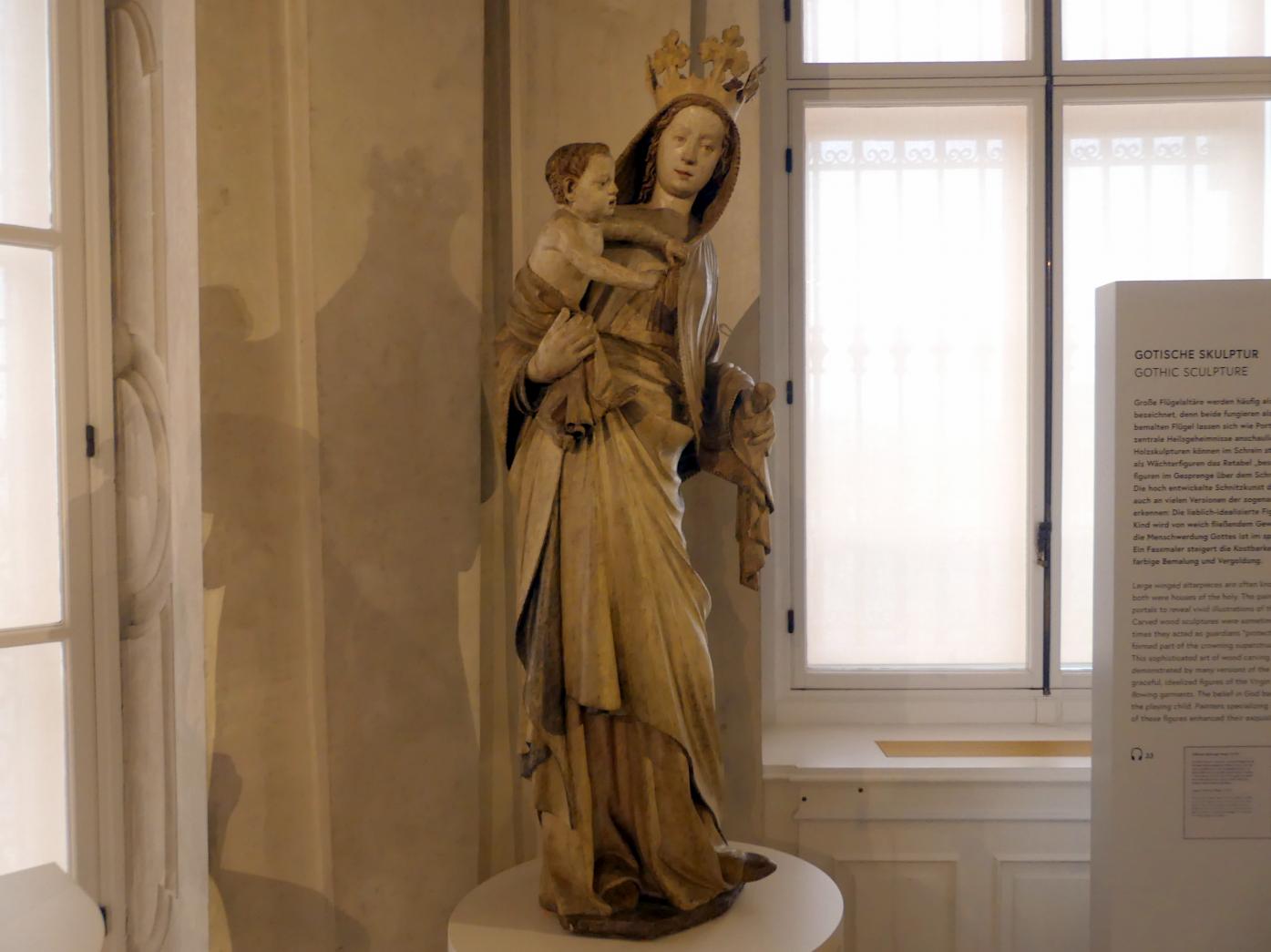 Wiener Michaelermeister (1360), Madonna vom Sonntagberg, Seitenstetten, Benediktinerabtei, jetzt Wien, Museum Oberes Belvedere, Saal 8, um 1360, Bild 3/4