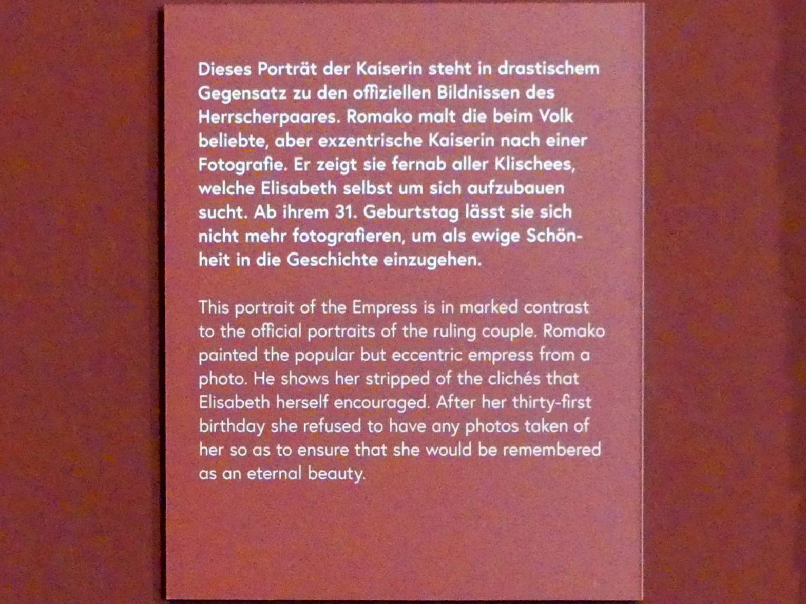 Anton Romako (1854–1883), Kaiserin Elisabeth mit Bernhardinerhund, Wien, Museum Oberes Belvedere, Saal 10, 1883, Bild 3/3