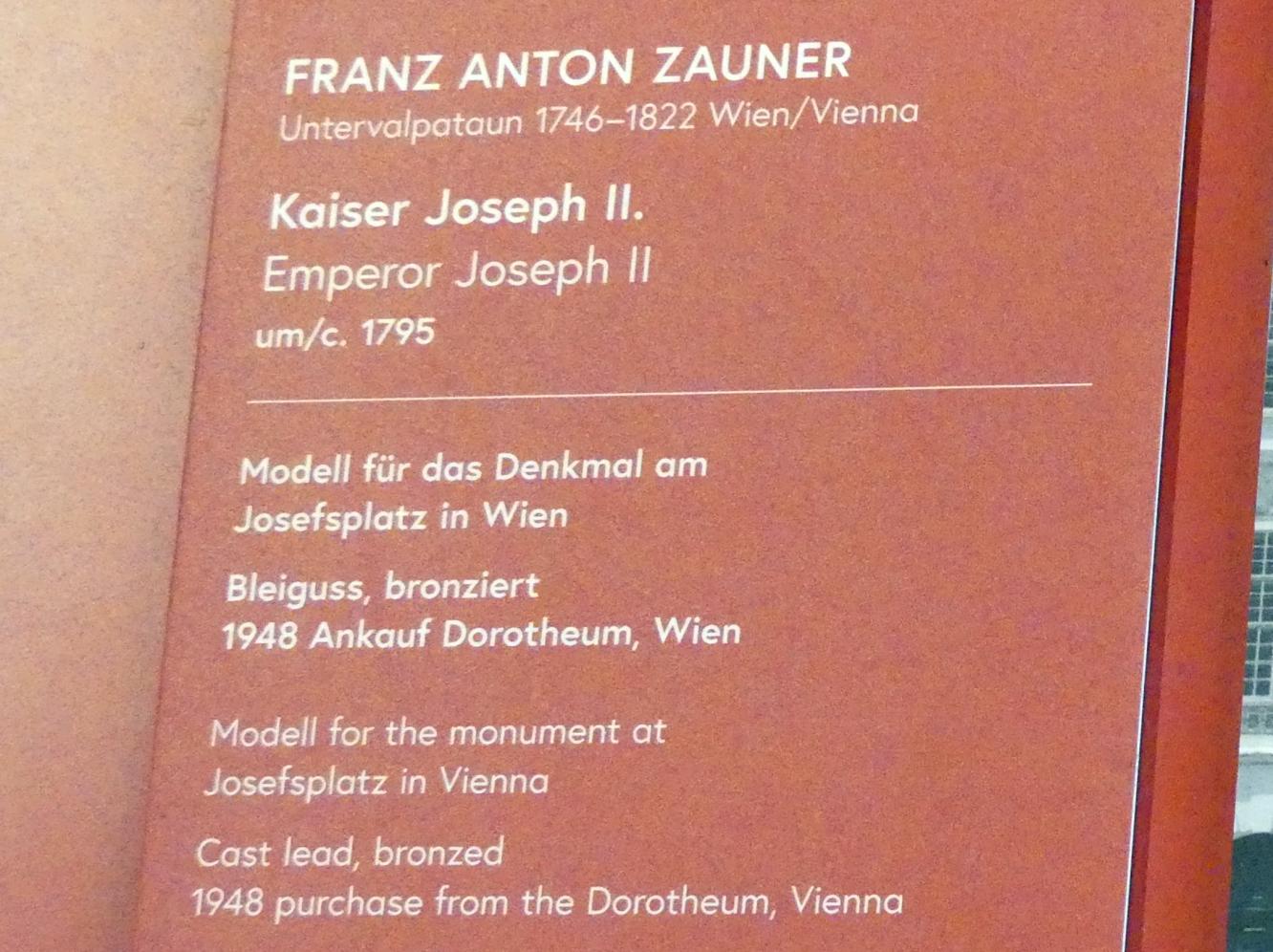 Franz Anton von Zauner (1779–1796), Kaiser Joseph II., Wien, Museum Oberes Belvedere, Saal 10, um 1795, Bild 3/4