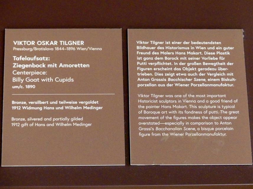Viktor Oskar Tilgner (1874–1890), Tafelaufsatz: Ziegenbock mit Amoretten, Wien, Museum Oberes Belvedere, Saal 13, um 1890, Bild 3/3
