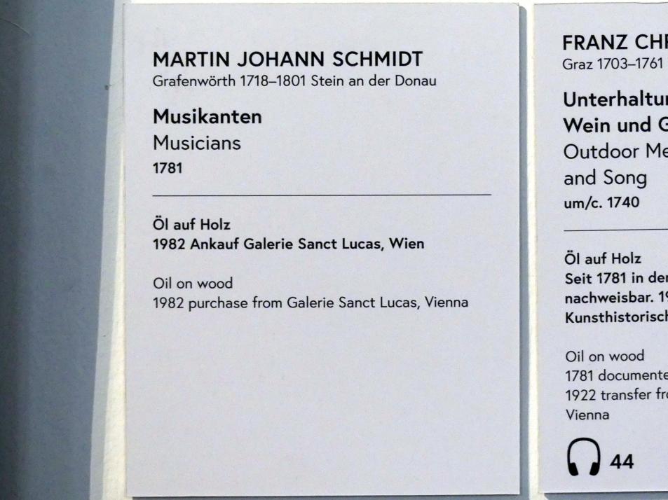Martin Johann Schmidt (Kremser Schmidt) (1756–1790), Musikanten, Wien, Museum Oberes Belvedere, Saal 14, 1781, Bild 2/2