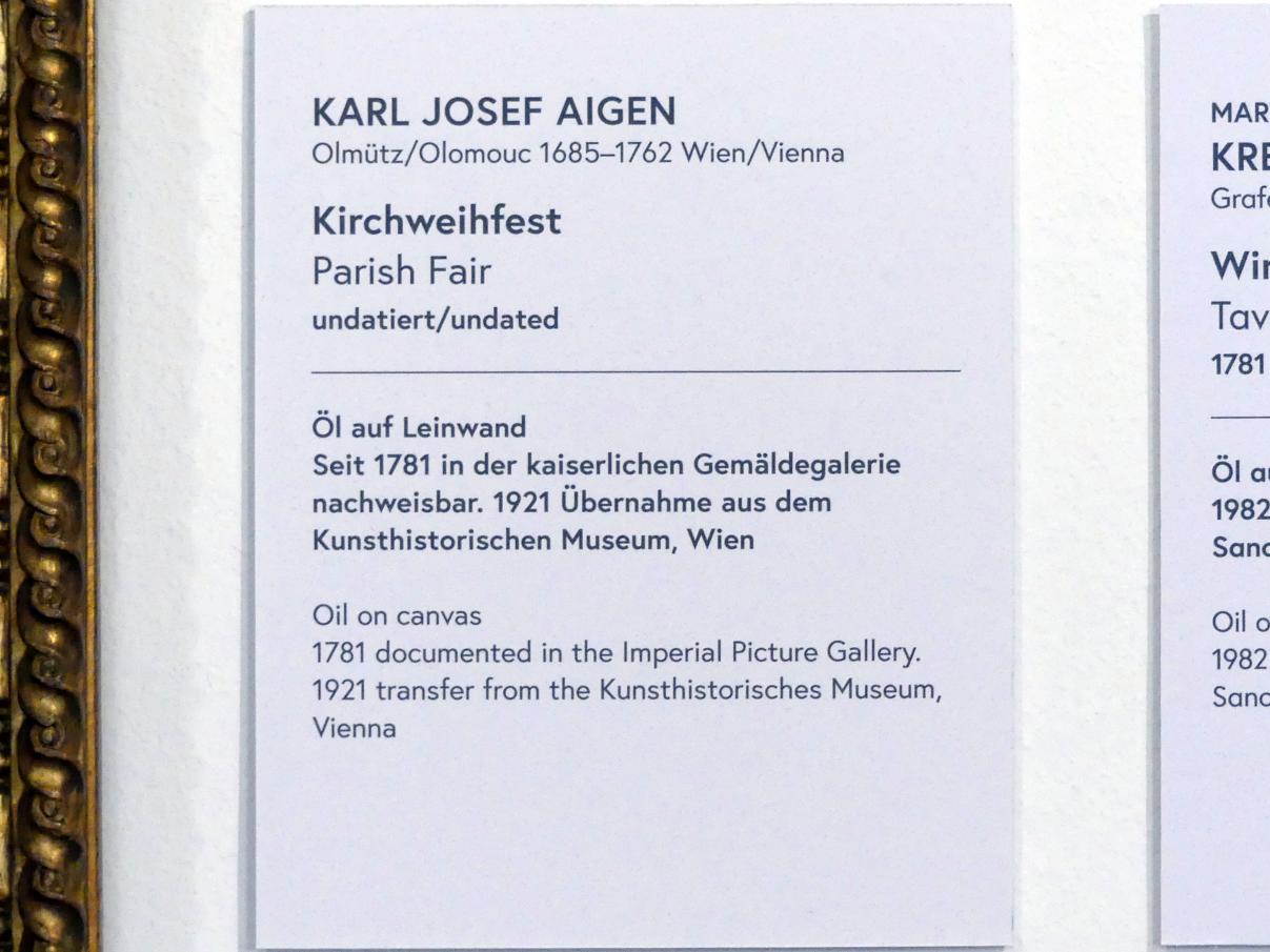 Karl Josef Aigen (Undatiert), Kirchweihfest, Wien, Museum Oberes Belvedere, Saal 14, Undatiert, Bild 2/2