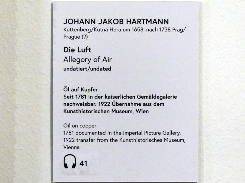 Johann Jakob Hartmann (Undatiert), Die Luft, Wien, Museum Oberes Belvedere, Saal 14, Undatiert, Bild 2/3