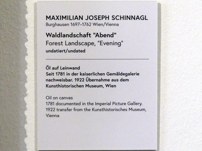 Maximilian Joseph Schinnagl (1730), Waldlandschaft "Abend", Wien, Museum Oberes Belvedere, Saal 14, Undatiert, Bild 2/2