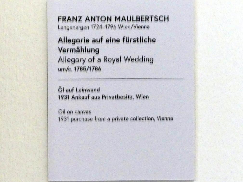 Franz Anton Maulbertsch (1749–1794), Allegorie auf eine fürstliche Vermählung, Wien, Museum Oberes Belvedere, Saal 15, um 1785–1786, Bild 2/2