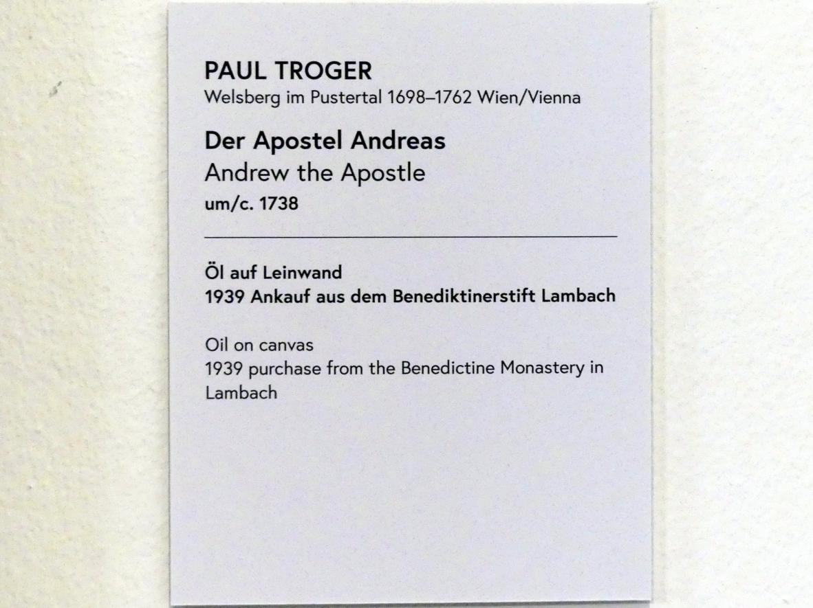 Paul Troger (1727–1750), Der Apostel Andreas, Wien, Museum Oberes Belvedere, Saal 16, um 1738, Bild 2/2