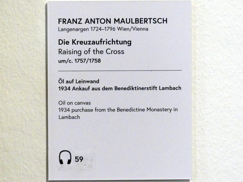 Franz Anton Maulbertsch (1749–1794), Die Kreuzaufrichtung, Wien, Museum Oberes Belvedere, Saal 16, um 1757–1758, Bild 2/2