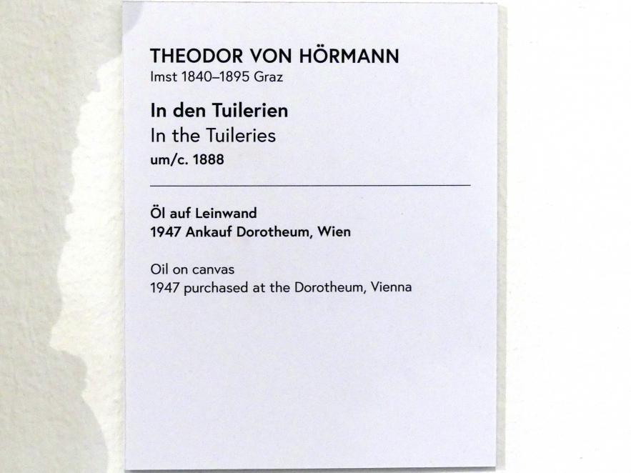 Theodor von Hörmann (1888–1892), In den Tuilerien, Wien, Museum Oberes Belvedere, Saal 18, um 1888, Bild 2/2