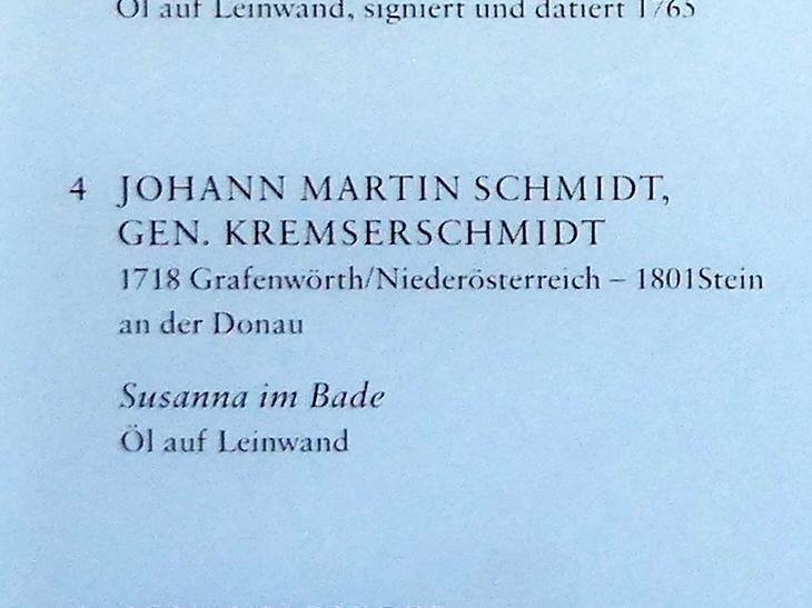Martin Johann Schmidt (Kremser Schmidt) (1756–1790), Susanna im Bade, Augsburg, Deutsche Barockgalerie im Schaezlerpalais, Saal 18 - Barocke Galerie, Undatiert, Bild 2/2