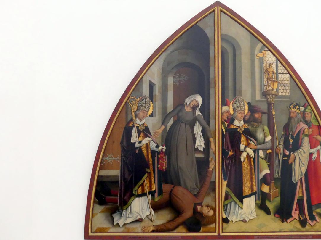 Bartholomäus Zeitblom (1485–1511): Der hl. Valentin heilt den Fallsüchtigen, nach 1500