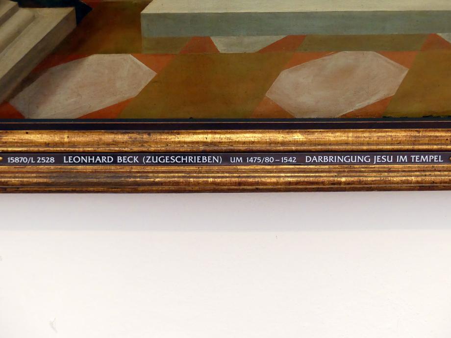 Leonhard Beck (1505–1520), Darstellung Jesu im Tempel, Augsburg, ehem. Dominikanerkloster St. Magdalena, Klosterkirche, jetzt Augsburg, Staatsgalerie in der ehem. Katharinenkirche, Saal 2, um 1515–1518, Bild 2/3