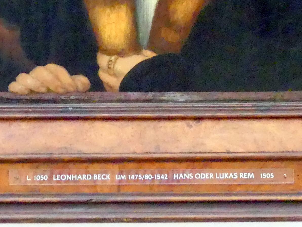 Leonhard Beck (1505–1520), Bildnis Hans oder Lukas Rem, Augsburg, Staatsgalerie in der ehem. Katharinenkirche, Saal 2, 1505, Bild 2/3