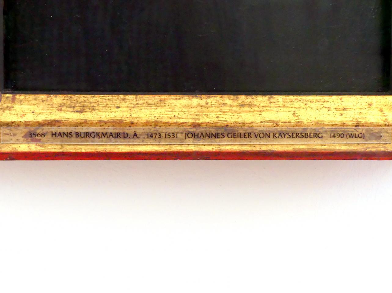 Hans Burgkmair der Ältere (1490–1529), Johannes Geiler von Kayersberg, Dachau, Schloss Dachau, jetzt Augsburg, Staatsgalerie in der ehem. Katharinenkirche, Saal 3, 1490, Bild 2/3