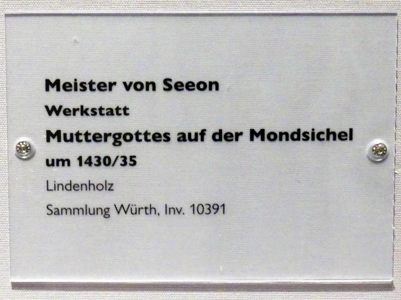 Meister von Seeon (Werkstatt) (1432), Muttergottes auf der Mondsichel, Schwäbisch Hall, Johanniterkirche, Alte Meister in der Sammlung Würth, um 1430–1435, Bild 3/3