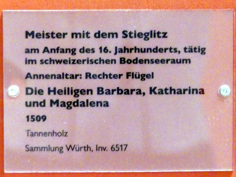 Meister mit dem Stieglitz (1509), Annenaltar: Rechter Flügel, Schwäbisch Hall, Johanniterkirche, Alte Meister in der Sammlung Würth, 1509, Bild 2/2