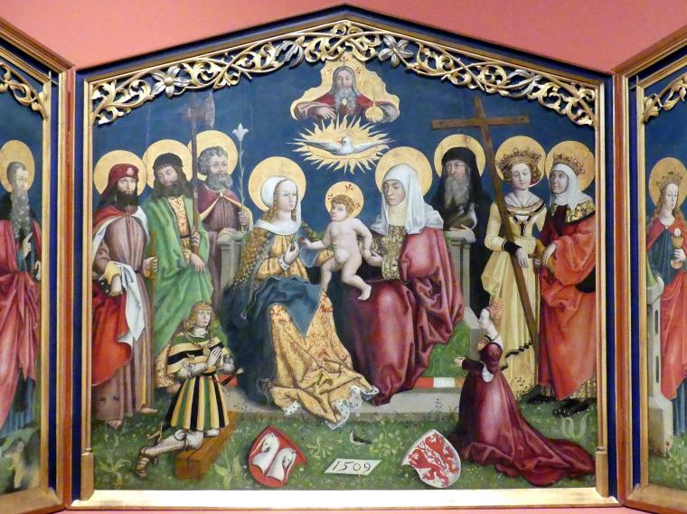 Meister mit dem Stieglitz (1509), Annenaltar: Mitteltafel, Schwäbisch Hall, Johanniterkirche, Alte Meister in der Sammlung Würth, 1509, Bild 2/5
