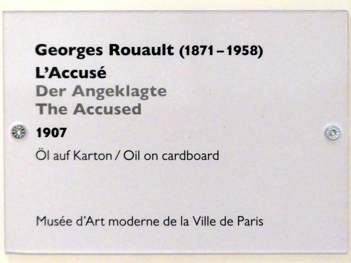 Georges Rouault (1907–1945), Der Angeklagte, Schwäbisch Hall, Kunsthalle Würth, Ausstellung "Das Musée d'Art moderne de la Ville de Paris zu Gast in der Kunsthalle Würth" vom 15.04.-15.09.2019, 1907, Bild 2/2