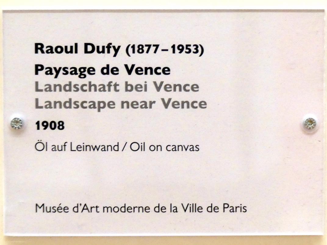 Raoul Dufy (1903–1937), Landschaft bei Vence, Schwäbisch Hall, Kunsthalle Würth, Ausstellung "Das Musée d'Art moderne de la Ville de Paris zu Gast in der Kunsthalle Würth" vom 15.04.-15.09.2019, 1908, Bild 2/2
