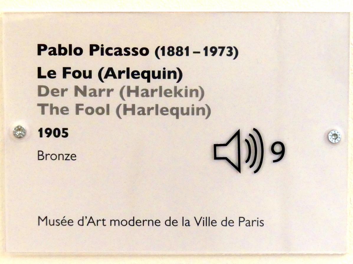Pablo Picasso (1897–1972), Der Narr (Harlekin), Schwäbisch Hall, Kunsthalle Würth, Ausstellung "Das Musée d'Art moderne de la Ville de Paris zu Gast in der Kunsthalle Würth" vom 15.04.-15.09.2019, 1905, Bild 5/5