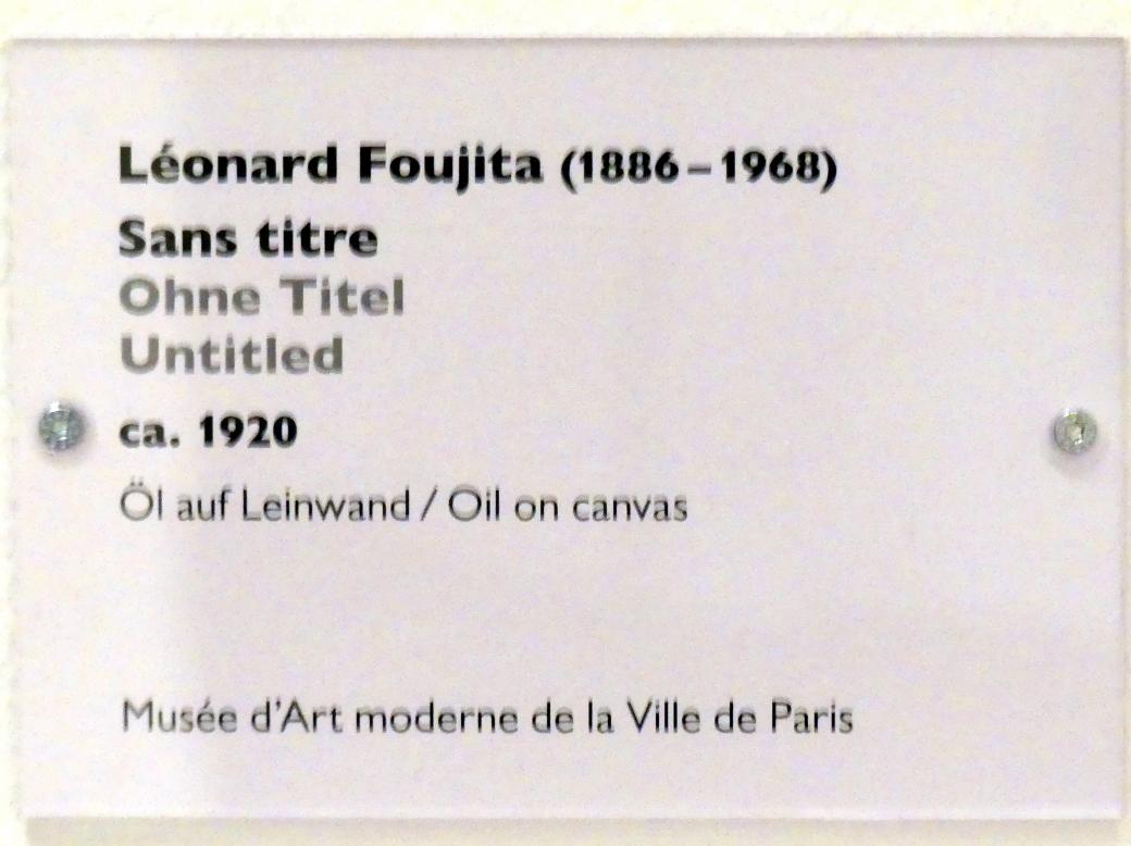 Tsuguharu-Léonard Foujita (1917–1922), Ohne Titel, Schwäbisch Hall, Kunsthalle Würth, Ausstellung "Das Musée d'Art moderne de la Ville de Paris zu Gast in der Kunsthalle Würth" vom 15.04.-15.09.2019, um 1920, Bild 2/2