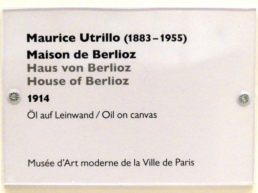 Maurice Utrillo (1913–1922), Haus von Berlioz, Schwäbisch Hall, Kunsthalle Würth, Ausstellung "Das Musée d'Art moderne de la Ville de Paris zu Gast in der Kunsthalle Würth" vom 15.04.-15.09.2019, 1914, Bild 2/2