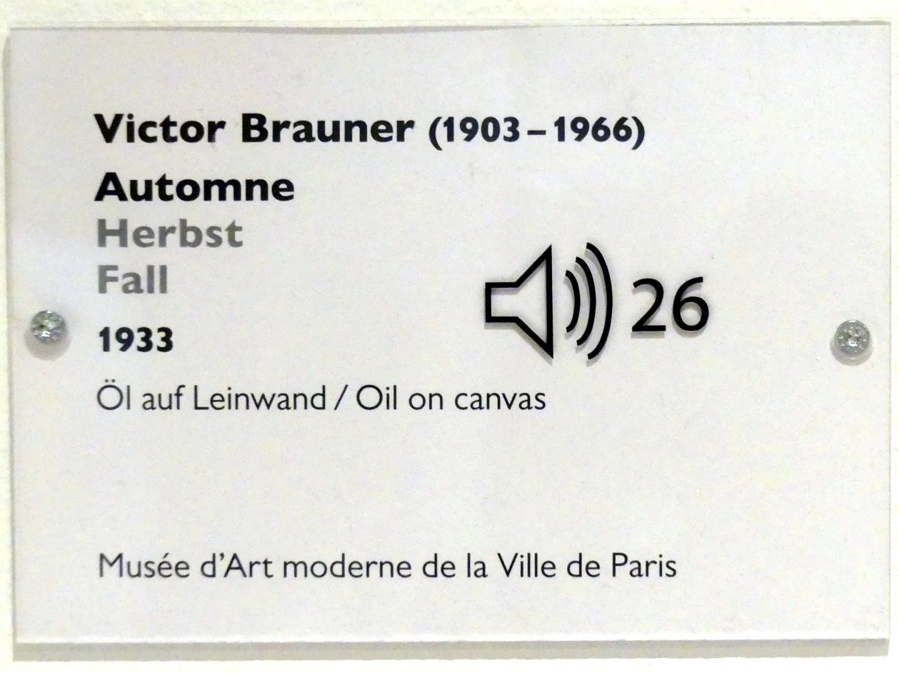 Victor Brauner (1930–1963), Herbst, Schwäbisch Hall, Kunsthalle Würth, Ausstellung "Das Musée d'Art moderne de la Ville de Paris zu Gast in der Kunsthalle Würth" vom 15.04.-15.09.2019, 1933, Bild 2/2
