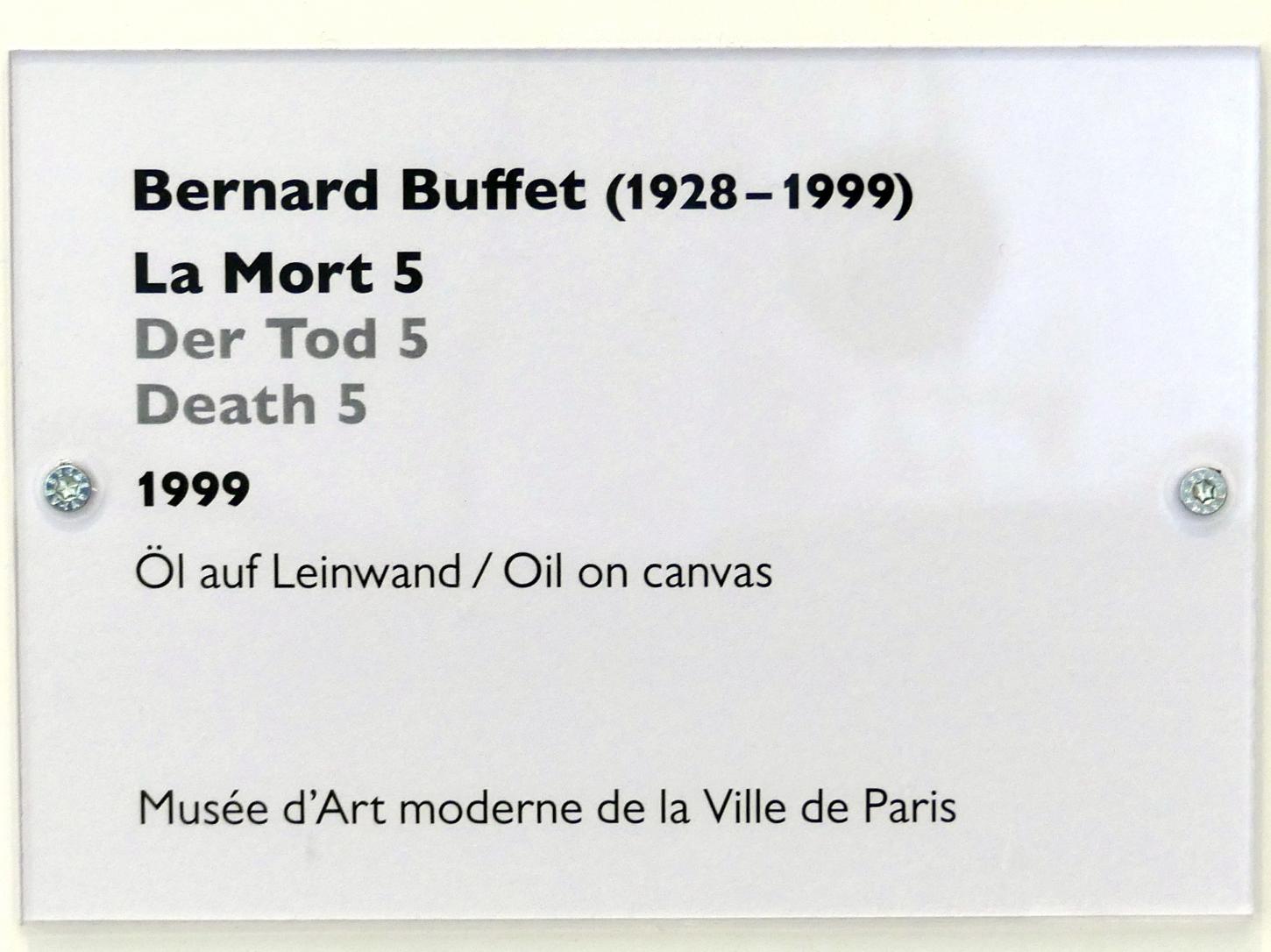 Bernard Buffet (1948–1999), Der Tod 5, Schwäbisch Hall, Kunsthalle Würth, Ausstellung "Das Musée d'Art moderne de la Ville de Paris zu Gast in der Kunsthalle Würth" vom 15.04.-15.09.2019, 1999, Bild 2/2