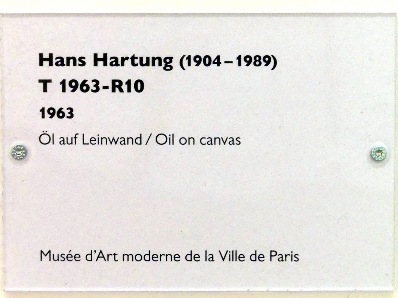Hans Hartung (1933–1989), T 1963-R10, Schwäbisch Hall, Kunsthalle Würth, Ausstellung "Das Musée d'Art moderne de la Ville de Paris zu Gast in der Kunsthalle Würth" vom 15.04.-15.09.2019, 1963, Bild 2/2
