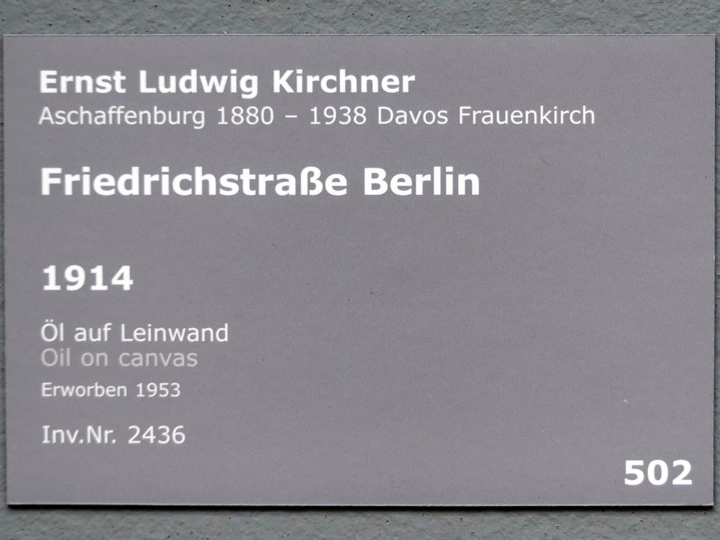 Ernst Ludwig Kirchner (1904–1933), Friedrichstraße Berlin, Stuttgart, Staatsgalerie, Internationale Malerei und Skulptur 1, 1914, Bild 2/2